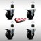 Service Caster 4'' SS Soft Rubber Swivel 1-7/8'' Expanding Stem Caster Set Total Lock Brake, 4PK SCC-SSEXTTL20S414-SRS-178-4 - alternate 2